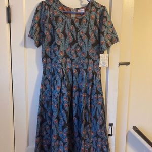 Lularoe Peacock Print Amelia dress